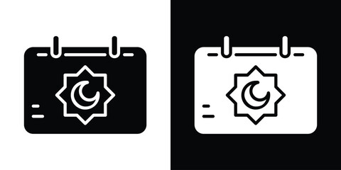 Ramadan calendar icon illustration. icon templates pack.