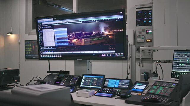 Digital control center in mine overseeing real-time data for optimized operations of mining technology