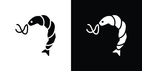 Shrimp icon illustration. icon templates pack.