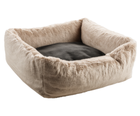 Cozy pet bed for small dogs and cats with soft fabric, cut out transparent