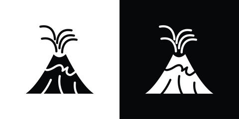 Volcano eruption icon illustration. icon templates pack.