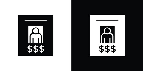 Wanted icon illustration. icon templates pack.