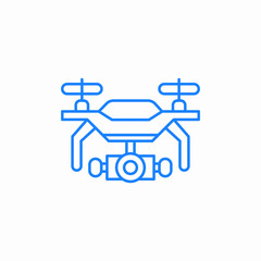 Obraz premium drone quadcopter camera icon sign vector