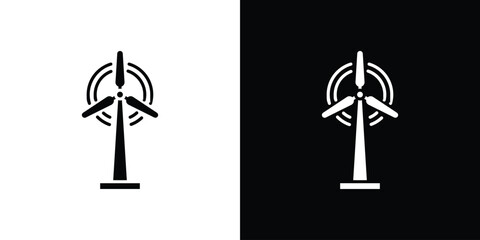 Wind turbine icon illustration. icon templates pack.