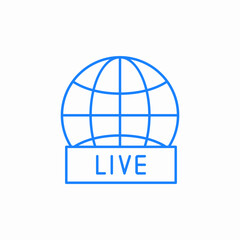 globe live broadcast icon sign vector