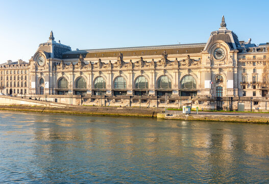 Orsay museum (Musee d&rsquo;Orsay) along Seine river in Paris, France