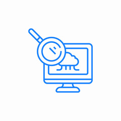 magnifying glass monitor icon sign vector