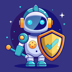 Naklejka premium cute astronaut robot