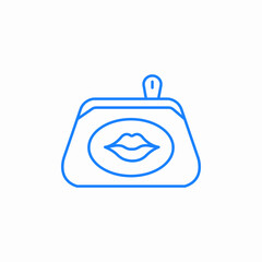 purse lips cosmetic icon sign vector
