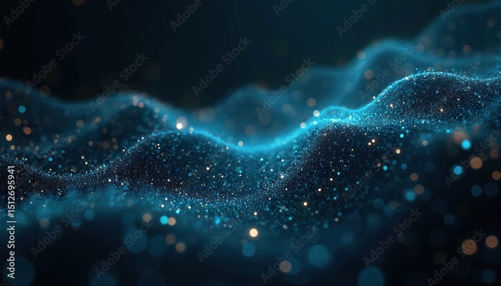 Aufkleber abstract background with blue particles, lines. digital data flow concept. visualization of informat
