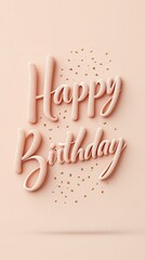 Obraz premium Elegant Happy Birthday Text with Gold Confetti on Pink Background