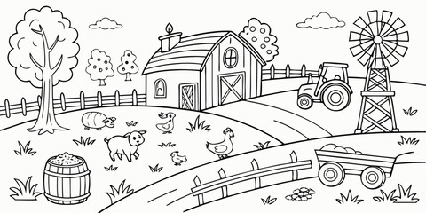 Obraz premium Create A Detailed Black And White Line Art Illustr