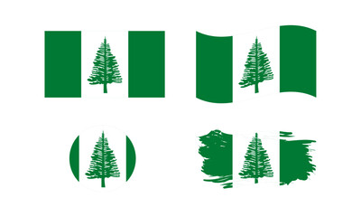 Norfolk island flag in different forms