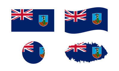 Montserrat flag in different forms