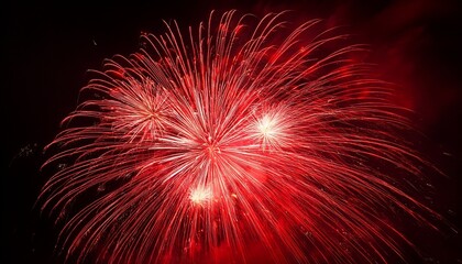 red fireworks burst