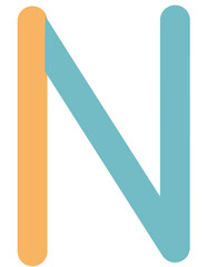 abstrack shape letter N logo vector