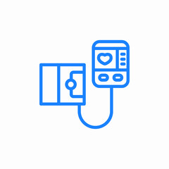 blood pressure monitor icon sign vector
