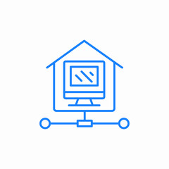 home computer network icon sign vector