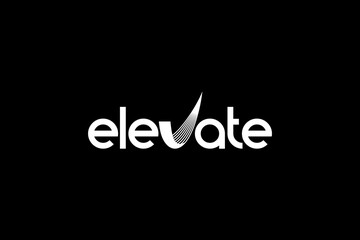 Elevate Modern Text logo design inspiration.