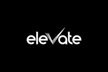 Elevate Modern Text logo design inspiration.