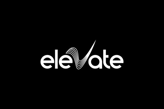 Elevate Modern Text logo design inspiration.