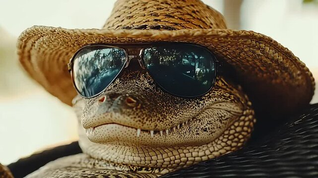 Alligator Rocks Sunglasses and Hat for a Cool and Quirky Character Study