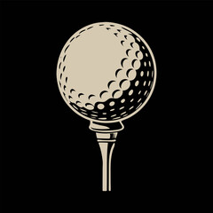 Clean outline drawing of a golf ball, highlighting its textured surface