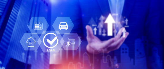 Loan, Financial loan agreement concept, investment and finance concept, fundraising, Personal Loan Assessment and Loans concept. Financial loan agreement