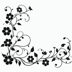 tropical flower silhouette