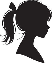 Elegant Woman Silhouette Profile in Circle Design – Black and White Vector Illustration

A minimalist and elegant black and white silhouette illustration of a woman’s side profile with flowing hair in