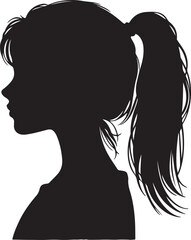 Elegant Woman Silhouette Profile in Circle Design – Black and White Vector Illustration

A minimalist and elegant black and white silhouette illustration of a woman’s side profile with flowing hair in