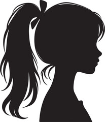 Elegant Woman Silhouette Profile in Circle Design – Black and White Vector Illustration

A minimalist and elegant black and white silhouette illustration of a woman’s side profile with flowing hair in