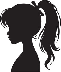 Elegant Woman Silhouette Profile in Circle Design – Black and White Vector Illustration

A minimalist and elegant black and white silhouette illustration of a woman’s side profile with flowing hair in