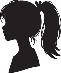 Elegant Woman Silhouette Profile in Circle Design – Black and White Vector Illustration

A minimalist and elegant black and white silhouette illustration of a woman’s side profile with flowing hair in