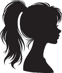 Elegant Woman Silhouette Profile in Circle Design – Black and White Vector Illustration

A minimalist and elegant black and white silhouette illustration of a woman’s side profile with flowing hair in
