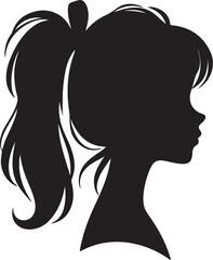 Elegant Woman Silhouette Profile in Circle Design – Black and White Vector Illustration

A minimalist and elegant black and white silhouette illustration of a woman’s side profile with flowing hair in