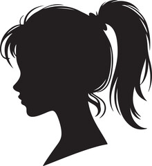 Elegant Woman Silhouette Profile in Circle Design – Black and White Vector Illustration

A minimalist and elegant black and white silhouette illustration of a woman’s side profile with flowing hair in