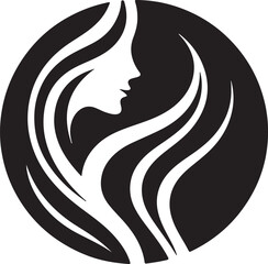 Modern Female Silhouette with Flowing Hair in Circular Frame – Vector Icon

generated elegant silhouette of a modern woman with flowing hair inside a circular frame. This minimalist black and white