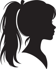 Elegant Woman Silhouette Profile in Circle Design – Black and White Vector Illustration

A minimalist and elegant black and white silhouette illustration of a woman’s side profile with flowing hair in