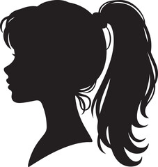 Elegant Woman Silhouette Profile in Circle Design – Black and White Vector Illustration

A minimalist and elegant black and white silhouette illustration of a woman’s side profile with flowing hair in