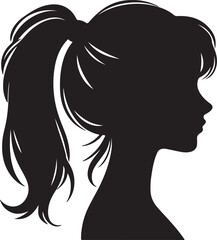 Elegant Woman Silhouette Profile in Circle Design – Black and White Vector Illustration

A minimalist and elegant black and white silhouette illustration of a woman’s side profile with flowing hair in