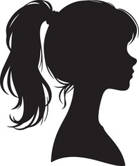 Elegant Woman Silhouette Profile in Circle Design – Black and White Vector Illustration

A minimalist and elegant black and white silhouette illustration of a woman’s side profile with flowing hair in