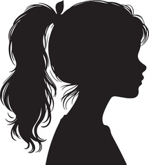 Elegant Woman Silhouette Profile in Circle Design – Black and White Vector Illustration

A minimalist and elegant black and white silhouette illustration of a woman’s side profile with flowing hair in