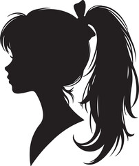 Elegant Woman Silhouette Profile in Circle Design – Black and White Vector Illustration

A minimalist and elegant black and white silhouette illustration of a woman’s side profile with flowing hair in