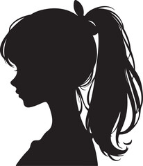 Elegant Woman Silhouette Profile in Circle Design – Black and White Vector Illustration

A minimalist and elegant black and white silhouette illustration of a woman’s side profile with flowing hair in