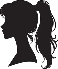 Elegant Woman Silhouette Profile in Circle Design – Black and White Vector Illustration

A minimalist and elegant black and white silhouette illustration of a woman’s side profile with flowing hair in