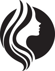 Elegant Woman Silhouette Profile in Circle Design – Black and White Vector Illustration

A minimalist and elegant black and white silhouette illustration of a woman’s side profile with flowing hair in