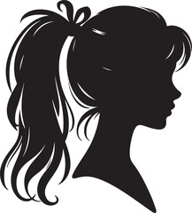 Elegant Woman Silhouette Profile in Circle Design – Black and White Vector Illustration

A minimalist and elegant black and white silhouette illustration of a woman’s side profile with flowing hair in