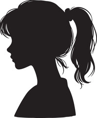 Elegant Woman Silhouette Profile in Circle Design – Black and White Vector Illustration

A minimalist and elegant black and white silhouette illustration of a woman’s side profile with flowing hair in