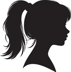 Elegant Woman Silhouette Profile in Circle Design – Black and White Vector Illustration

A minimalist and elegant black and white silhouette illustration of a woman’s side profile with flowing hair in